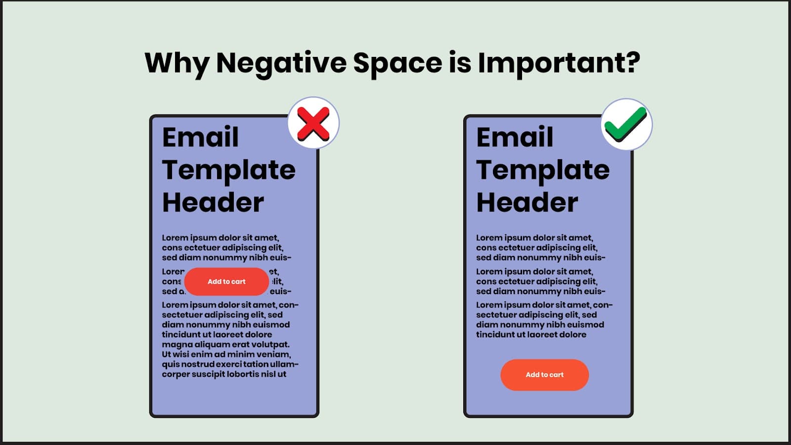 Negative space around CTAs make them stand out