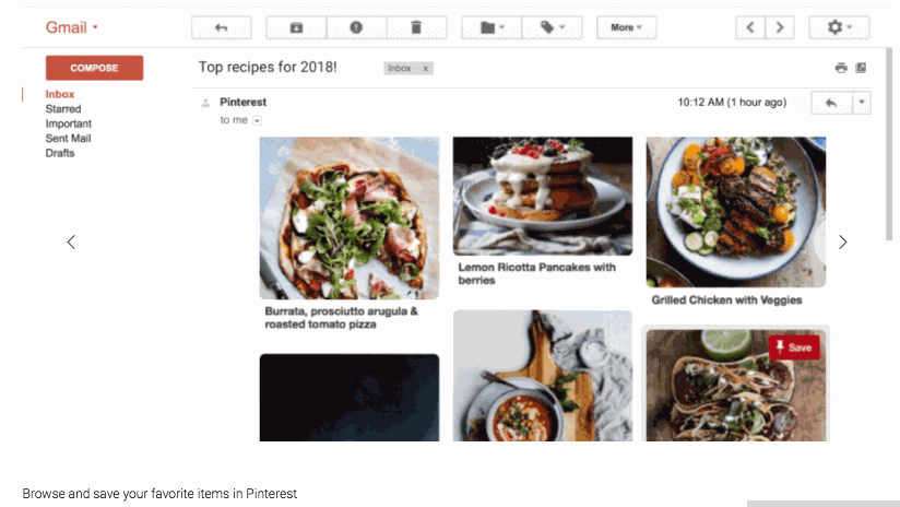 Pinterest uses AMP emails to lets users add pins to their boards right from within their inbox