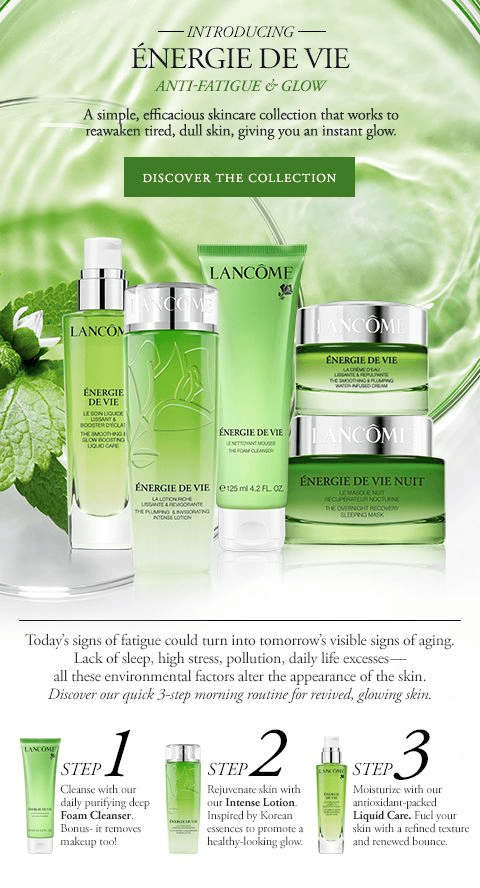 Product collection newsletter from Lancôme