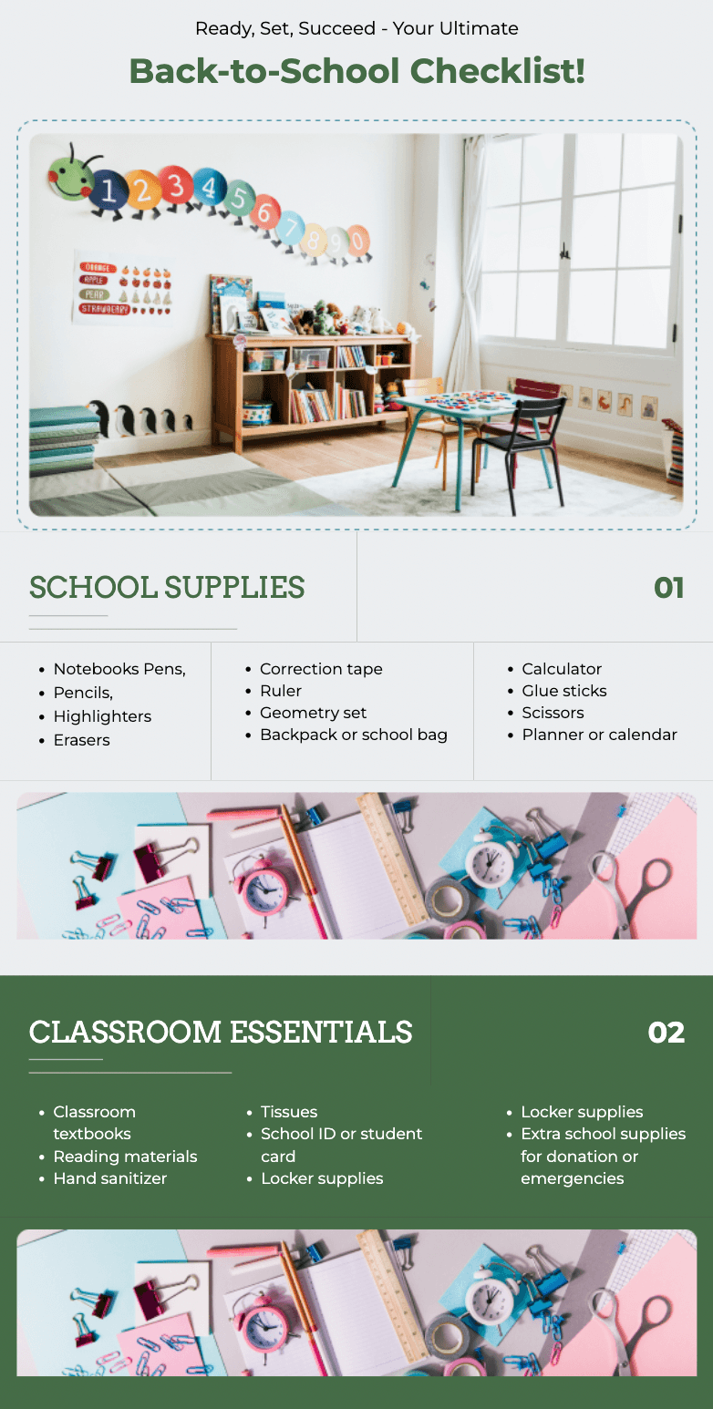 Back to School checklist email template.